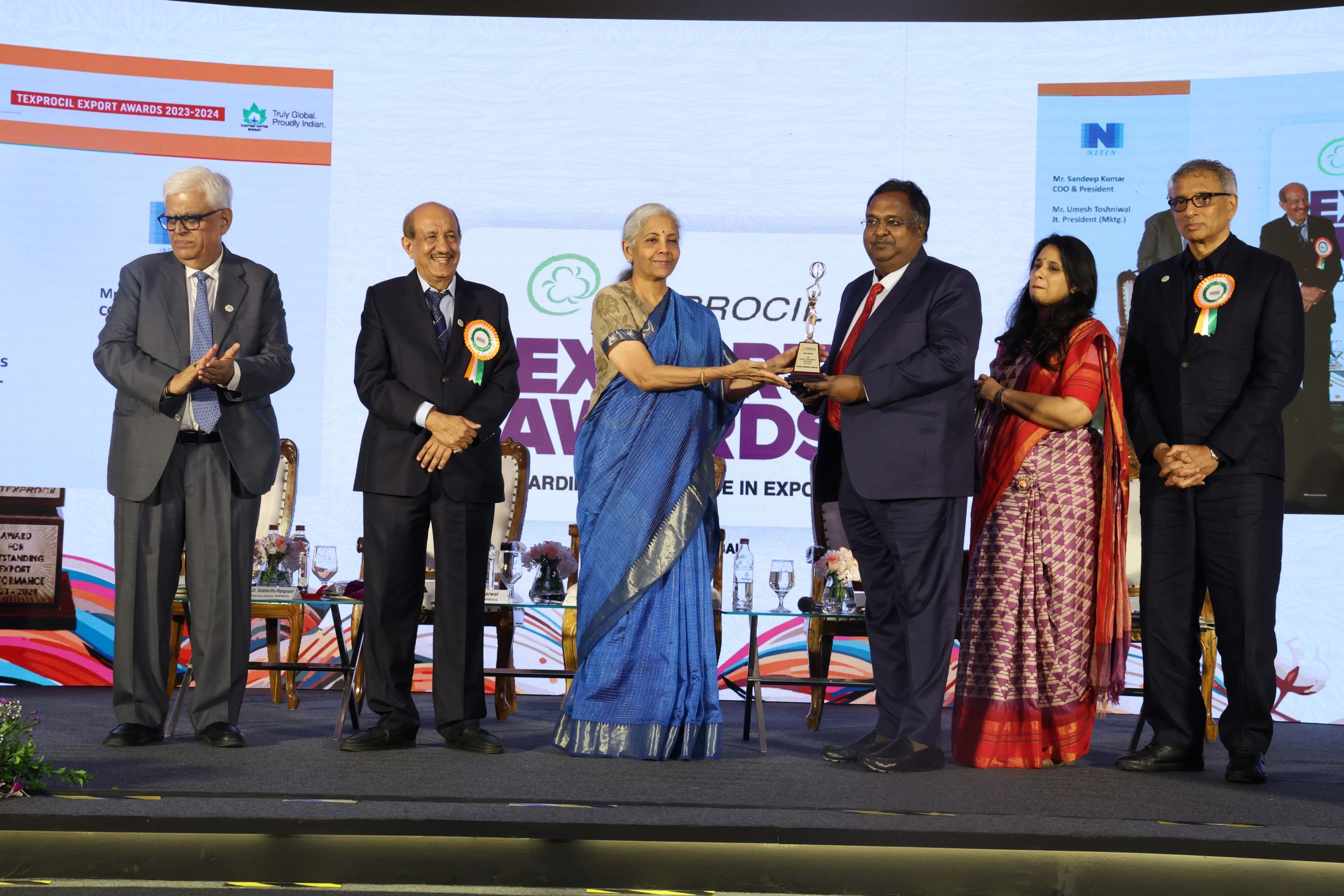 Mr Sandeep Gard (COO & President) Receiving  for Highest Employment Generation (Overall) for 
the year 2023-24
 from honourable Uniion Minister of Finance and Minister of Corporate Affairs Mrs Nirmala Sitharaman